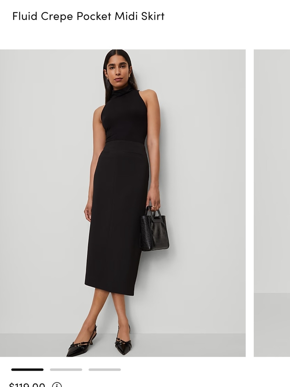 Ann Taylor Black Midi Skirt